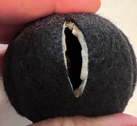 Black precut tennis ball for classroom chairs